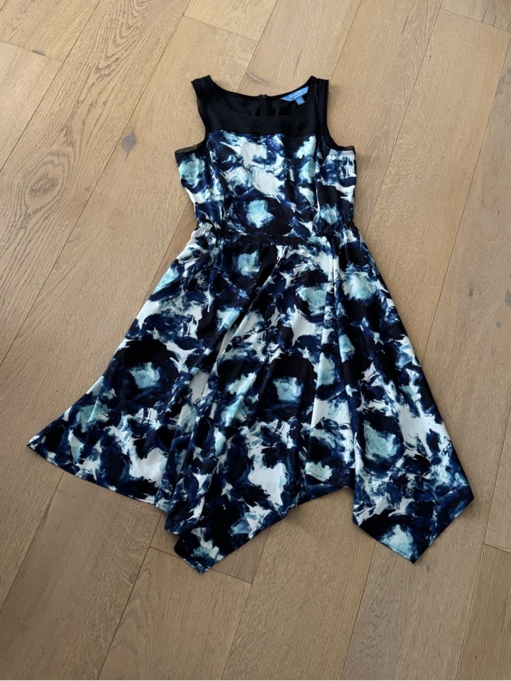 Simply Vera Vera Wang Women’s Watercolor Midi Dress Asymmetrical Hem XSmall